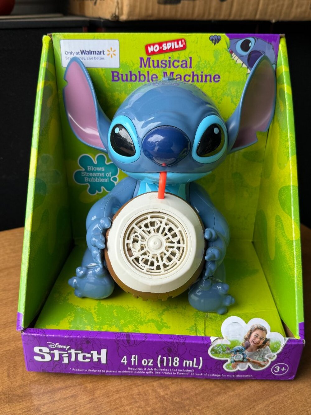 Disney Stitch Musical Bubble Machine No-Spill Walmart Exclusive New